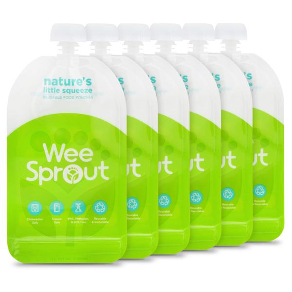 商品名: WeeSprout ダブルジッパー 再利用可能フードポーチ (グリーン 7液量オンス) WeeSprout Double Zipper Reusable Food Pouches (Green, 7 Fl Oz)ブランド: Wee...