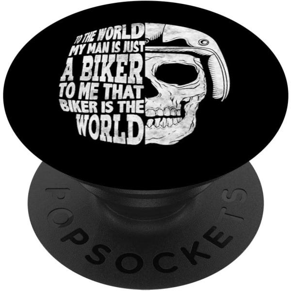 【並行輸入品】Biker Babe Old Lady My Man Is My World Wife Motorcycle PopSockets 並行
