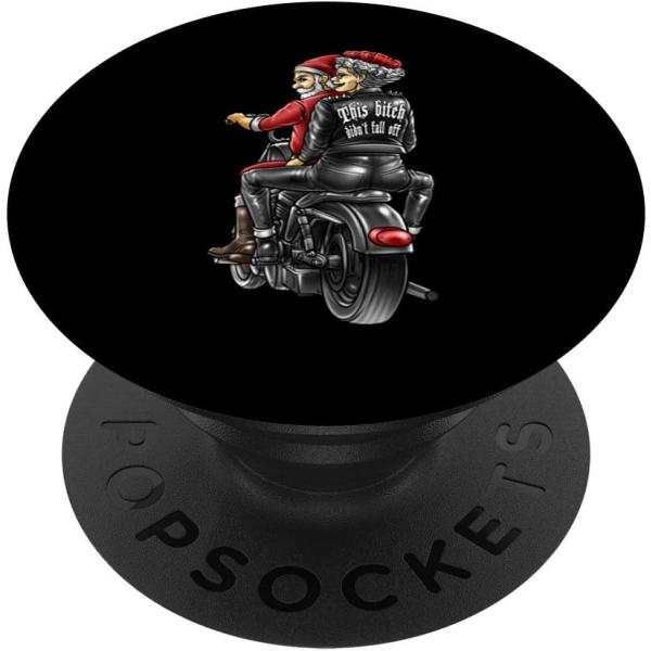 【並行輸入品】Didn't Fall Off Biker Santa Mrs Claus Christmas Motorcycle PopSoc 並行