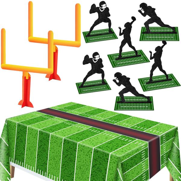 商品名:  9 Pieces Football Party Decorations, Football Goal Post Centerpieces Football Player Silhouette Centerpieces 3D Fo...
