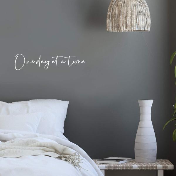 【並行輸入品】Vinyl Wall Art Decal One Day at A Time 4 x 18" Trendy Cute