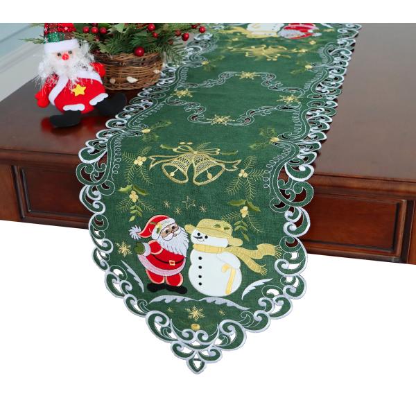 商品名:  CloudSunDeco Christmas Snowman Table Runners for Holiday Xmas Party Home Kitchen Table Decoration,Applique Embroid...