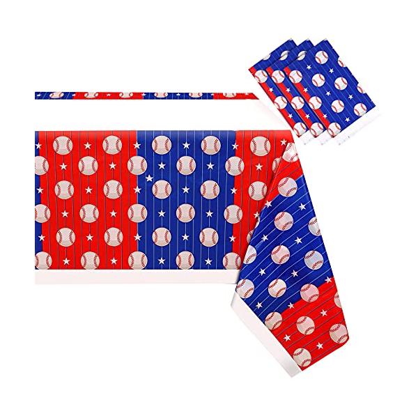 商品名:  3 Pieces Baseball Tablecloth Baseball Party Decorations Disposable Baseball Table Covers Plastic Baseball Birthday...