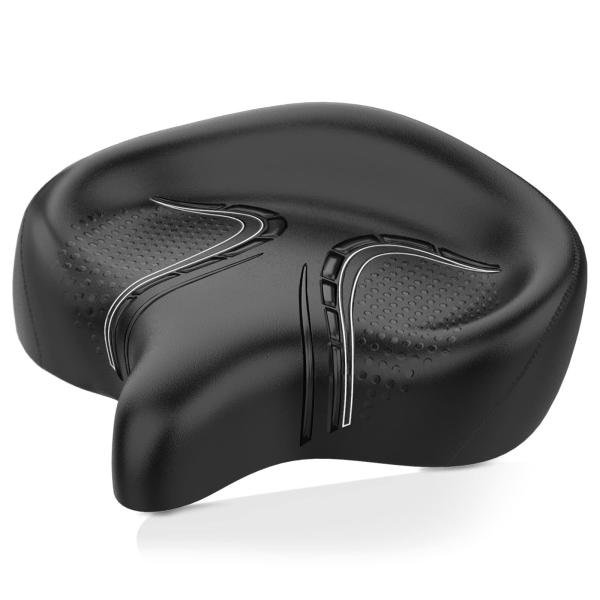 【並行輸入品】BLUEWIND オーバーサイズバイクシート ワイド自転車サドル 斬新な背もたれデザイン 電動バイク ユニバーサルフィット エクサ