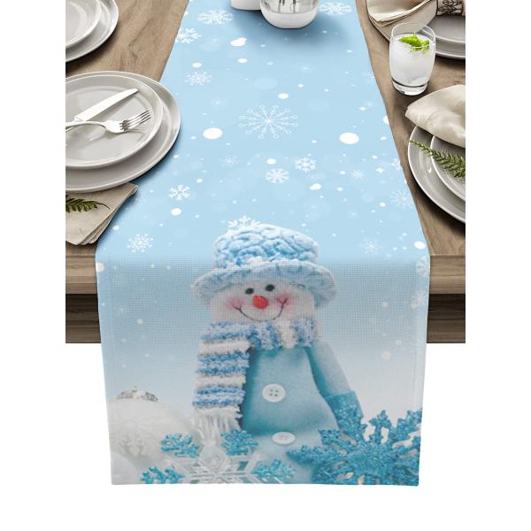 【並行輸入品】Burlap Table Runner 120 Inches Long,Christmas Snowman Winter Sno