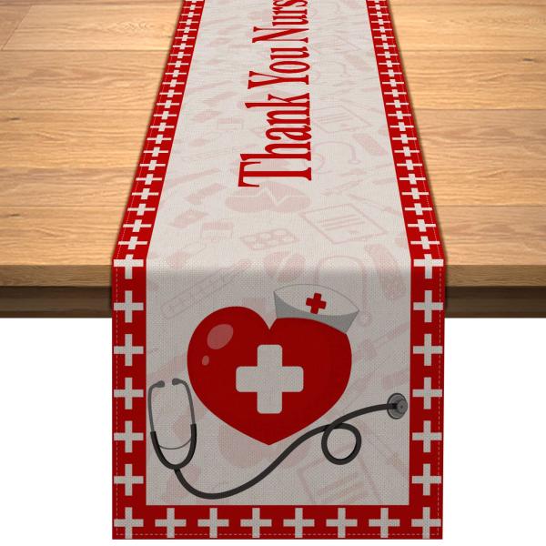 【並行輸入品】Vohado Thank You Nurses Table Runner Nurses Graduation Party Dec