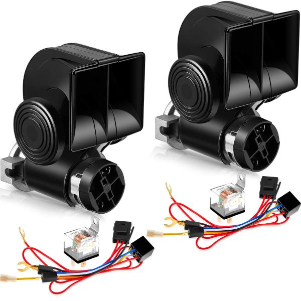 【並行輸入品】2 Pack Train Horn for Car Truck 12V 150db Loud Electric Snail Ai