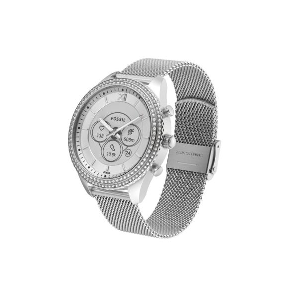 商品名:  Fossil Women's Stella Gen 6 Hybrid 40mm Stainless Steel Mesh Smart Watch, Color: Silver (Model: FTW7066)ブランド: Foss...
