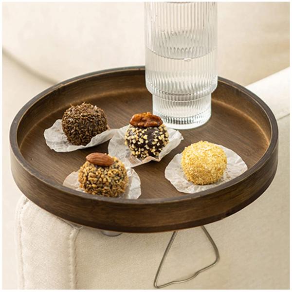 商品名:  A.B Crew Bamboo Sofa Armrest Tray Arm Table Clip On Tray Sofa Table for Wide Couches TV Table and Side Tables for ...