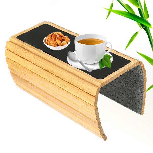 商品名:  Sofa Arm Tray Table for Couch Bamboo Foldable,Couch arm Table Holder for Snacks Drinks Phone Glasses Remote, Sofa ...
