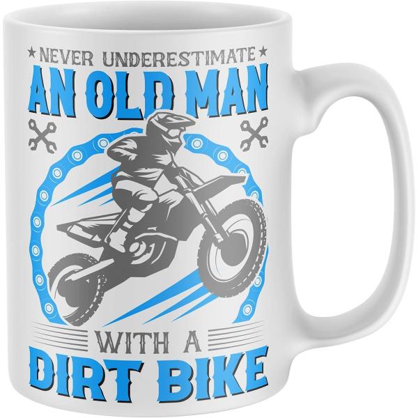 【並行輸入品】Never Underestimate An Old Man With A Dirt Bike Funny Mugs Grand 並行
