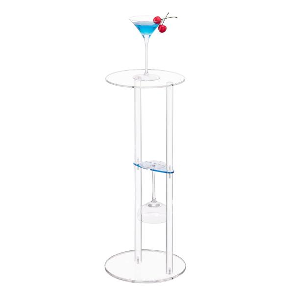 商品名: アクリル製カクテルビストロテーブル、ベース付き(02) Aquiver Small Acrylic Drink Table - Minimalist Martini Table with Goblet Holder - Small...