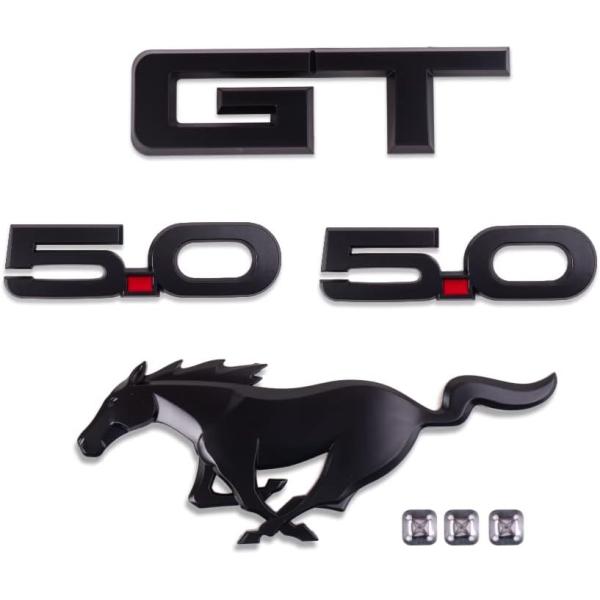 並行輸入品】グロスブラックエンブレム GT+5.0+ポニーエンブレム