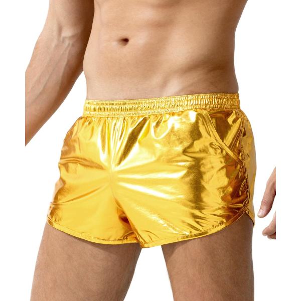 並行輸入品】Arjen Kroos Men's Hot Shorts Elastic Waist Shiny
