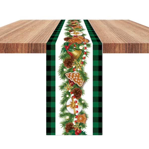 商品名:  FIYO Christmas Table Runner, Winter Holiday Seasonal Winter Xmas Holiday Theme Santa Tree Christmas Red Snowflake ...