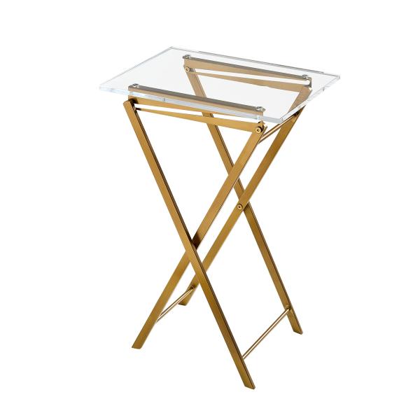 商品名: Acrylcase アクリル フローダブル テーブル 家具 変なテーブル モダン クラシック ポータブルテーブル (つや消し真鍮) ACRYLCASE Acrylic Flodable Floding Table Furnitur...