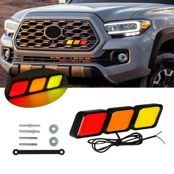 並行輸入品】3色グリルバッジエンブレム LEDライト 車 トラック バッジ