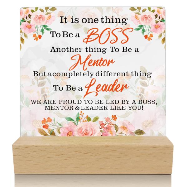 商品名: INFUNLY 女性への上司ギフト インスピレーションを与える引用句 デスク装飾ギフト ポジティブプラークサイン 木製スタンド付き オフィスデスク装飾 上司の日のギフト デスクデコレーション INFUNLY Boss Gifts ...