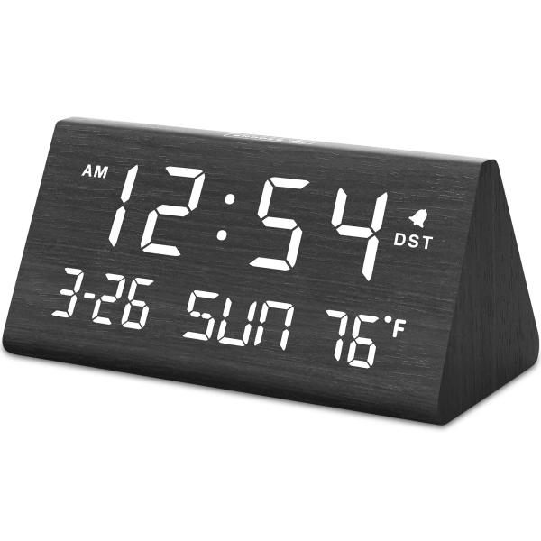 【並行輸入品】DreamSky Digital Alarm Clocks for Bedrooms Wooden Electric Clo