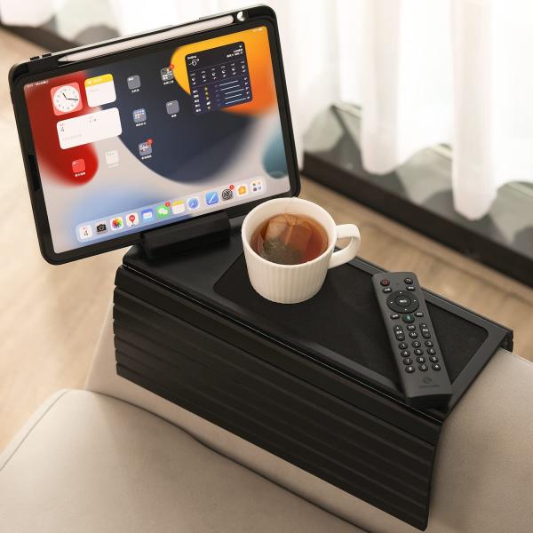 商品名:  GEHE Sofa Arm Tray Table for Couch Flexible/Foldable Sofa Tray 360° Rotating Phone Holder Couch Arm Table Perfect ...
