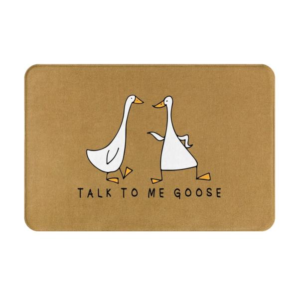 【並行輸入品】QALFKAD Talk to Me Goose Door Mat Funny Saying Quote Bath Mat Ru
