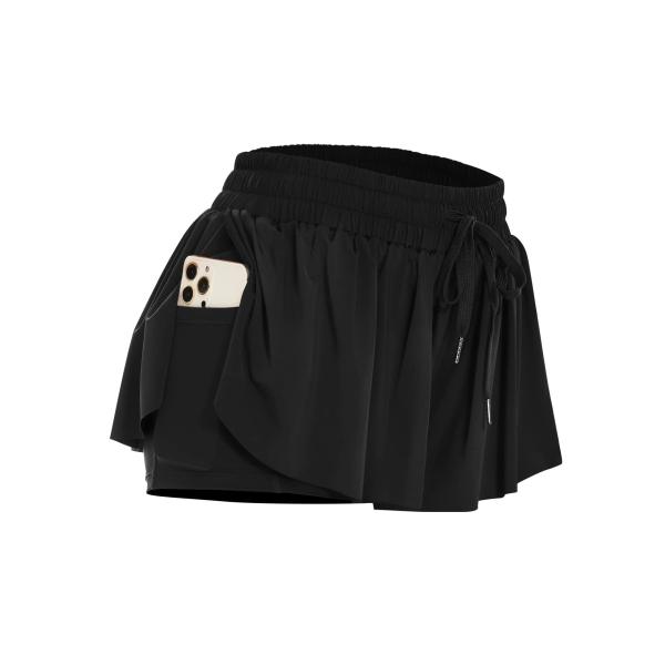 【並行輸入品】Flowy Athletic Shorts for Women 2 in 1 Butterfly Shorts for Gym