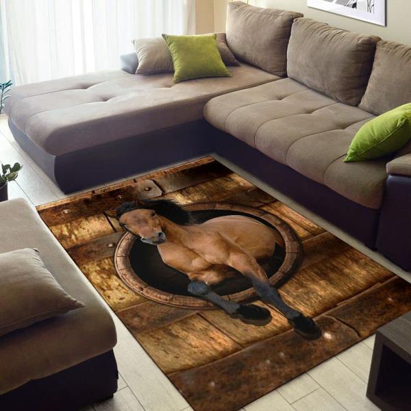 【並行輸入品】Amazing Wooden Horse Area Rug, Cowboys Rug 2x3 3x5 4x6 5x8, Rug