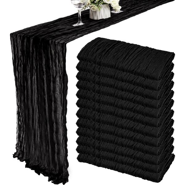 商品名: 12 Pack 10Ft Cheesecloth Table Runner 35x120 Inch Boho Gauze Table Runner Rustic Cheese Cloth Long Table Runner Rom...