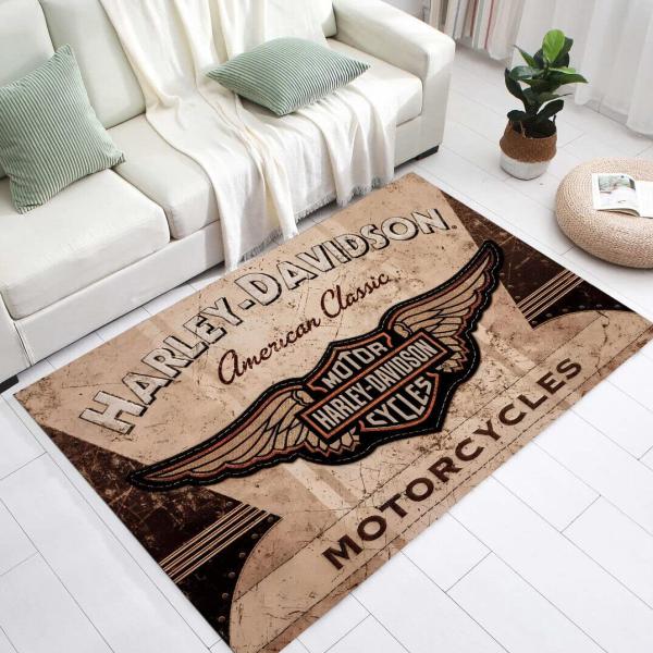 HARLEY DAVIDSON ハーレーダビッドソン　タフテッドラグ　カーペット 並行輸入品】Harley Davidson Rug,Motorcycle Rug,Harley Decor,Biker