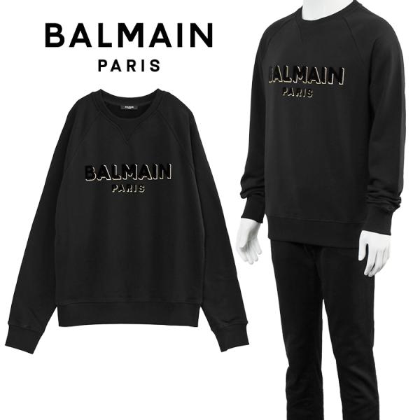 BALMAIN バルマン ゴールドロゴ スウェット ブラック XS Balmain - Black & Gold Cotton Sweatshirt | Childrensalon Outlet
