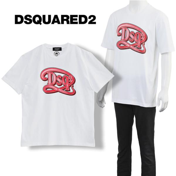 ◆ DSQUARED２ ◆ ロゴコットンTシャツ ディースクエアード) DSQUARED2 ロゴTシャツ 74GD1394