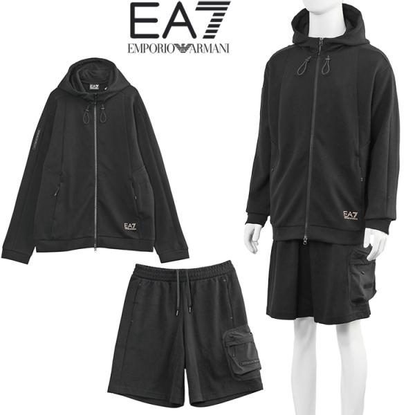 EMPORIO ARMANI EA7 パーカー セットアップ 上下 EA7 エンポリオ アルマーニ セットアップ パーカー/ハーフパンツ