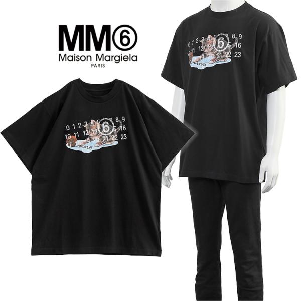MM6 Maison Margiela キャット＆ラバー プリント Tシャツ SH0GC0015-S23588-900