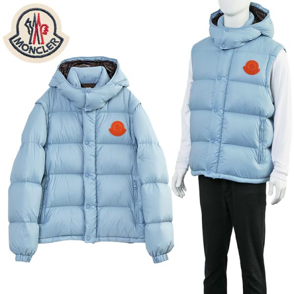 【極美品】 MONCLER ダウンベスト ファー ヘリンボーン 2WAY ロゴ importbrand-jp_monc07112401