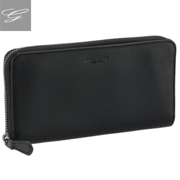 (新品未使用品)大人気、コーチ、長財布、ラウンドジップ、オールレザー、シボ革、黒 COACH コーチ 財布 ラウンドファスナー 長財布 メンズ