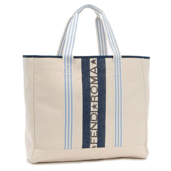 フェンディ FENDI バッグ メンズ キャンバス トートバッグ オフ 