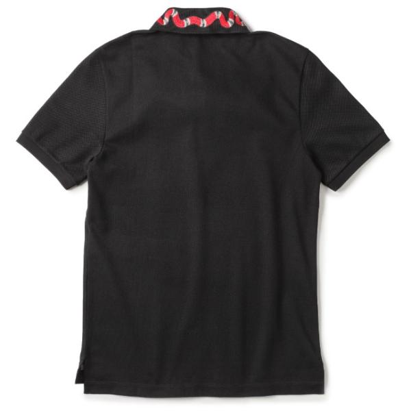 【20SS SALE】グッチ/GUCCI シャツ メンズ ポロシャツ BLACK/LIVE RED 2020年春夏 408323-X7332
