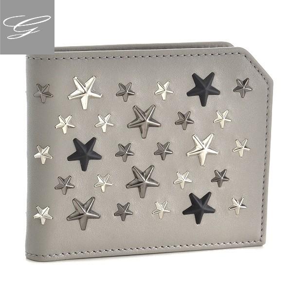 JIMMY CHOO ジミーチュウ 二つ折り財布 メンズ カーフスキン ライト  