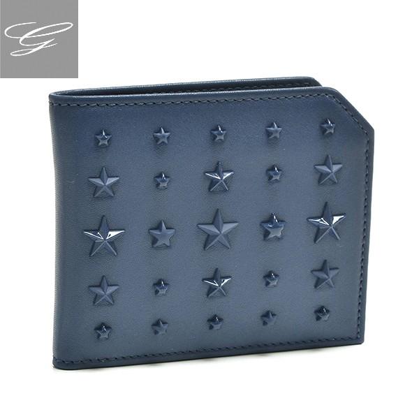 JIMMY CHOO ジミーチュウ 二つ折り財布 財布 メンズ カーフスキン  