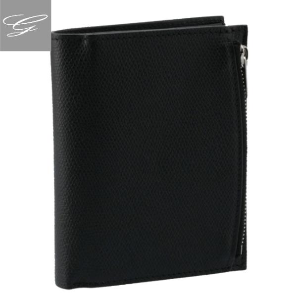 極美品 メゾンマルジェラ 2つ折り財布 カーフレザー ブラック メンズ Maison Margiela メゾンマルジェラ 2つ折り財布 ブラック メンズ