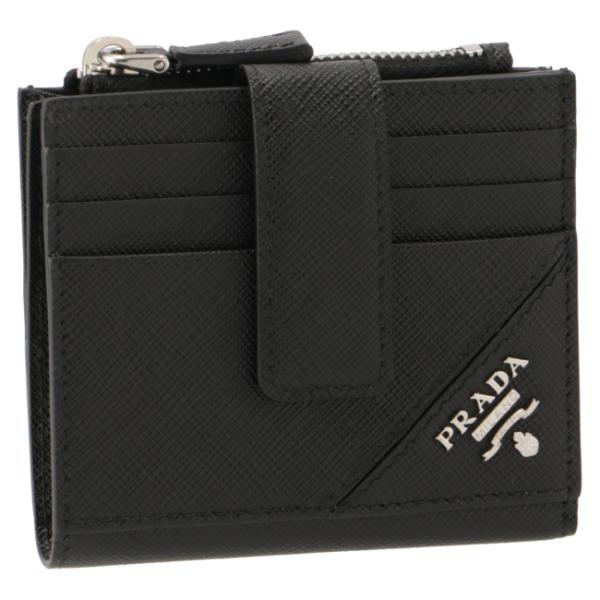 プラダ/PRADA 財布 メンズ 型押しカーフスキン 二つ折り財布 NERO 2MC066-QME-...