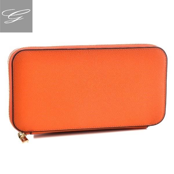 ヴァレクストラ Valextra 財布 メンズ ソフトカーフスキン V9l21 028 00aroc オレンジ 激安通販専門店 ラウンドファスナー長財布 19年秋冬