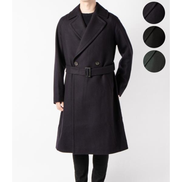 SALE イーヴォ/HEVO コート メンズ ダブルブレスト/タイロッケン