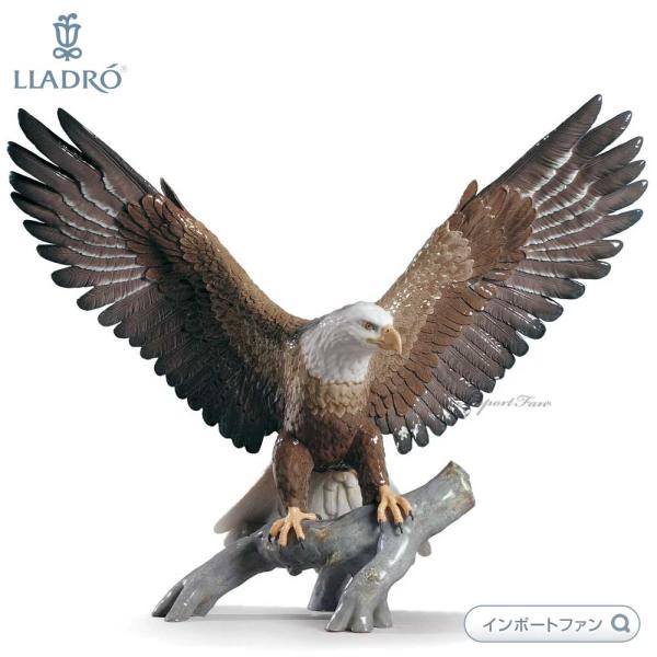 LLADRO リヤドロ 鷲 イーグル 陶器 置物 大型 ※一部破損あり LLADRO（リヤドロ） 自由な鷲 フリーダムイーグル ハクトウワシ 置物