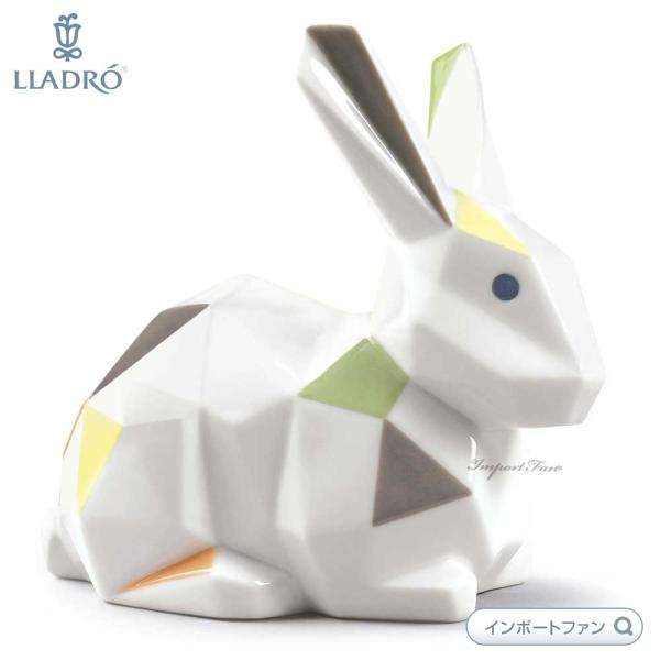 n*i様 未使用美品　LLADRO　リヤドロ　Origami-Rabbit LLADRO リヤドロ 折り紙 ウサギ Origami ラビット 濃淡カラー