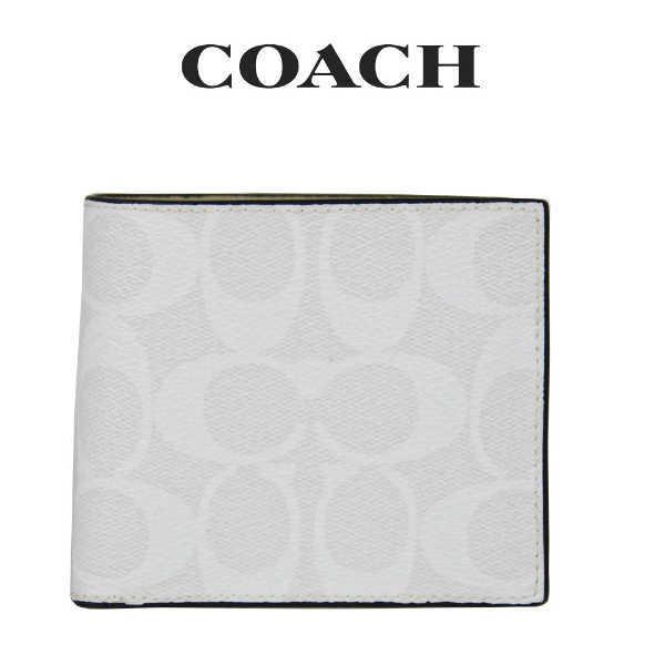 コーチ Coach アウトレット メンズ 財布 二つ折り財布 C4414 Qbchk チョーク シグネチャー Fks 4414qbchk インポートブランドロータス 通販 Yahoo ショッピング