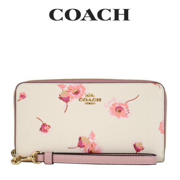 高級ブランド Coach コーチ 花柄 チョークマルチ花柄 財布 白 長財布 財布