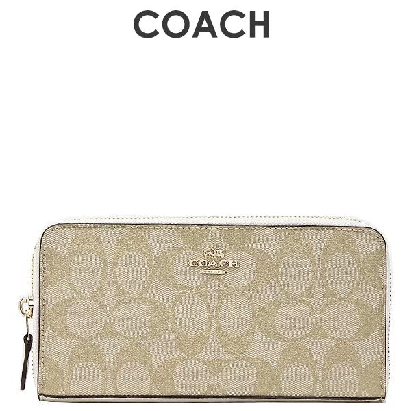 60％OFF】 COACH コーチ 長財布 シグネチャー ライトカーキ チョーク