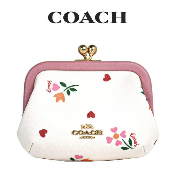 日本通販サイト 紙袋付　新品　COACH コーチ　コインケース 花柄　フラワー キーケース
