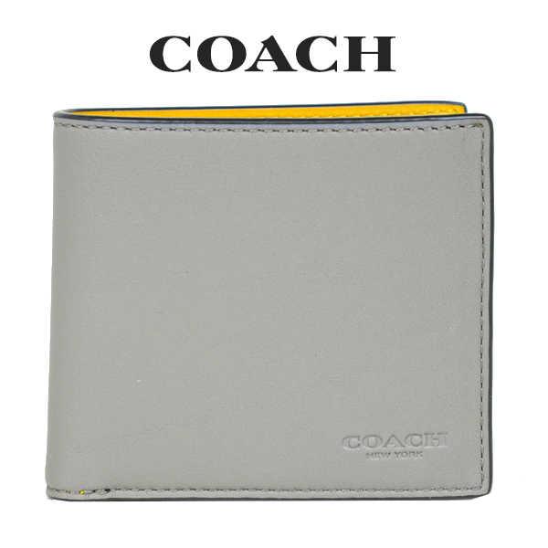 コーチ Coach メンズ 財布 二つ折り財布 400 Pnx グレー ダーク マスタード 400pnx インポートブランドロータス 通販 Yahoo ショッピング